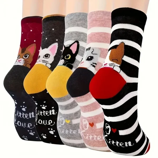 Sokken - Happy Kitten (Set van 5)