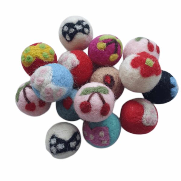 Hippe viltenballen - Set van 6