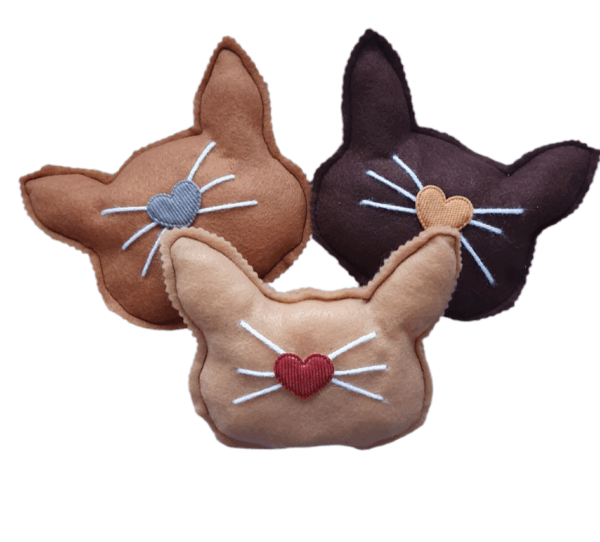 Kattenkop Vilt- Catnip (Handmade) - Afbeelding 2