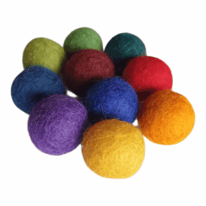 Rainbow Viltballen - 10 stuks